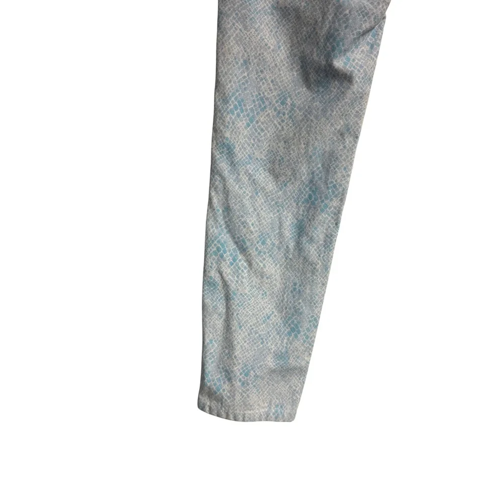 J.McLaughlin Women's Size 4 Lexi Snake Print‎ Slim Leg Jeans  Blue White Flaw